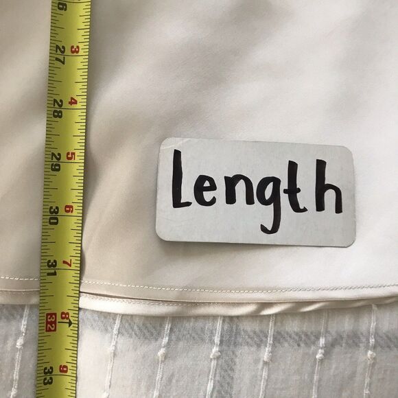 Cider Ivory Satin Neutral Classic Chic Flared A Line Midi Skirt - L - Picture 6 of 7